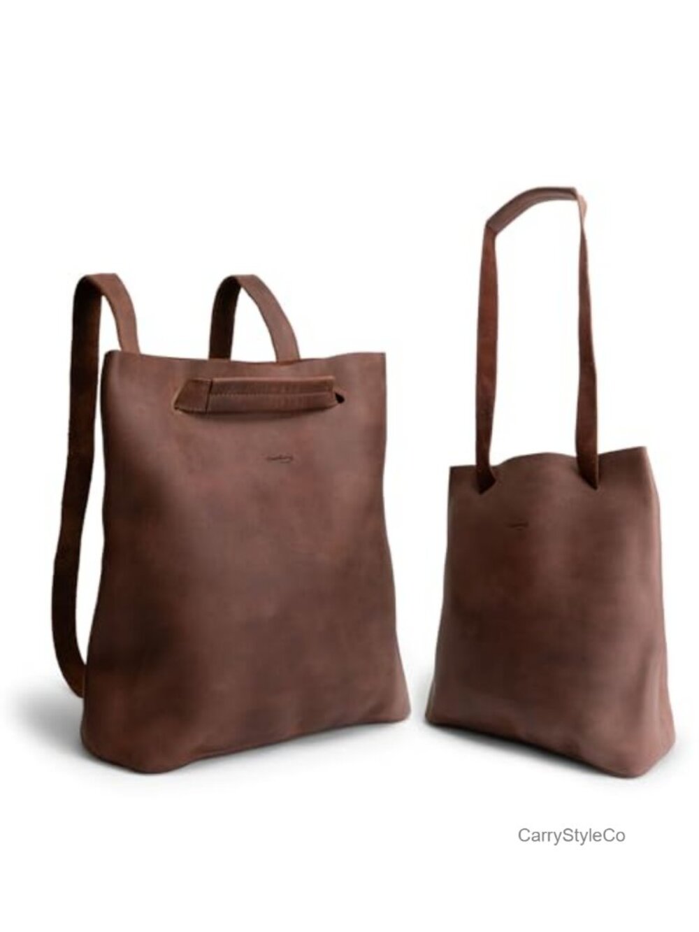 Full Grain Leather Convertible Backpack Shoulder Bag Handmade Crossbody Purse